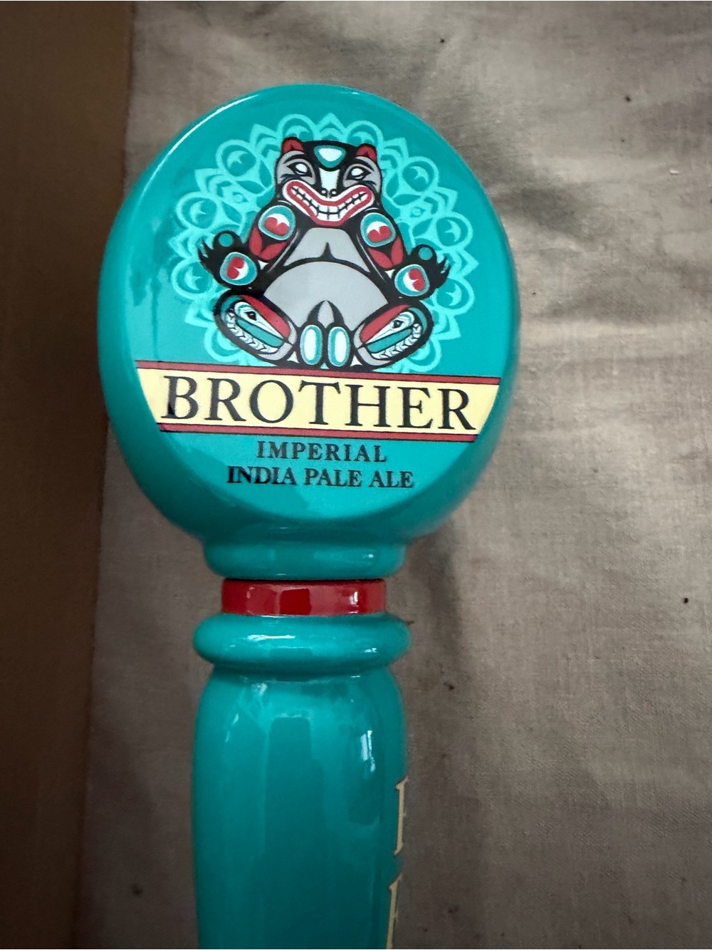 Fremont Brewing Brother Imperial India Pale Ale Turquoise Tap Handle